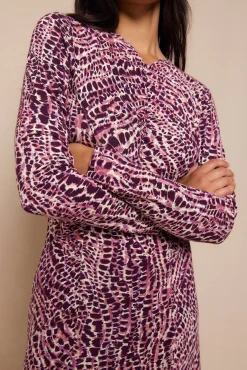 Vestido estampado frunces