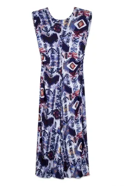 Vestido estampado hombreras