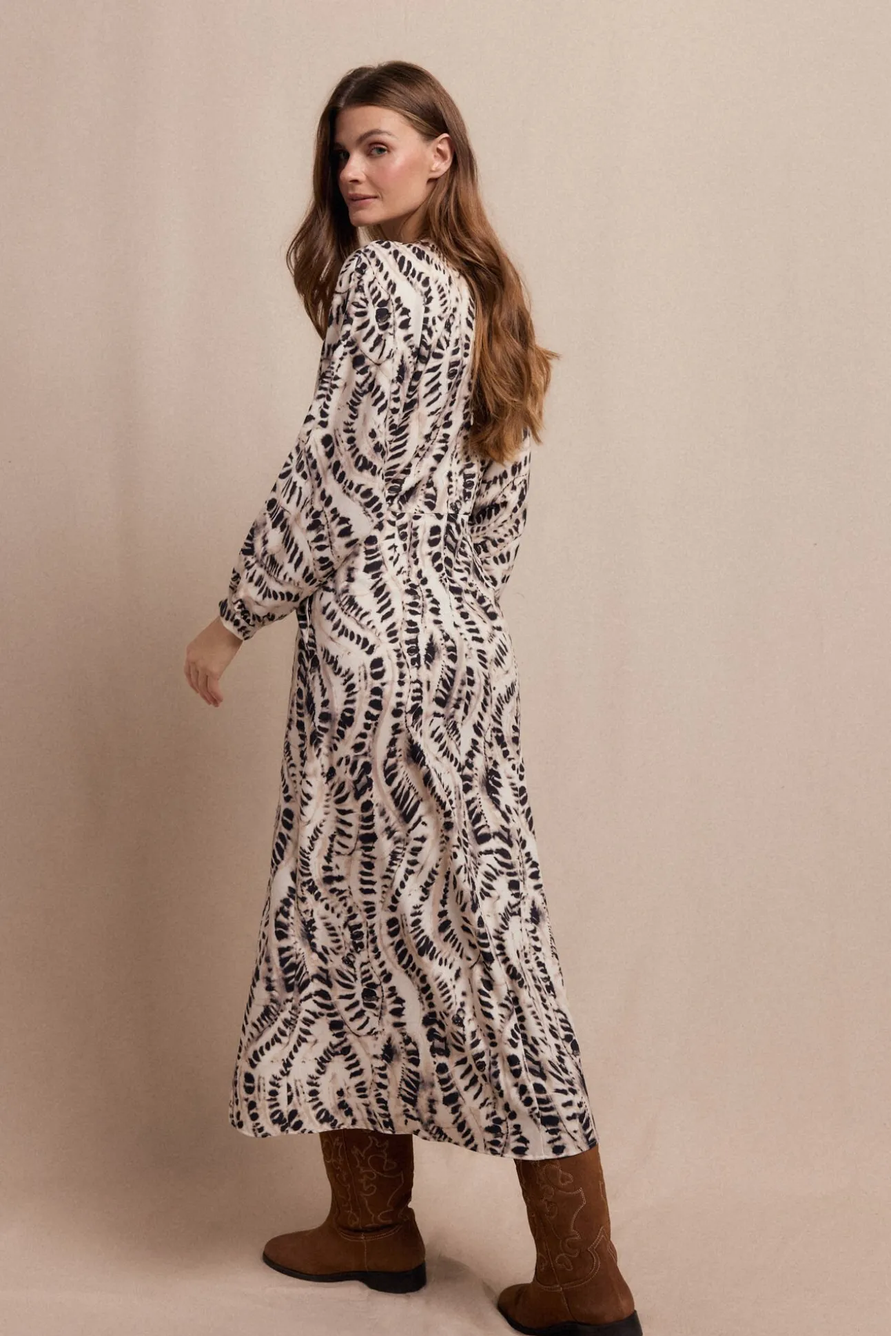 Vestido estampado pliegue