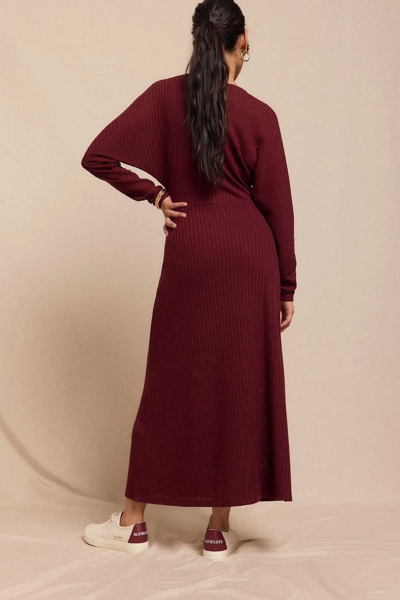 Vestido estructura manga murciélago