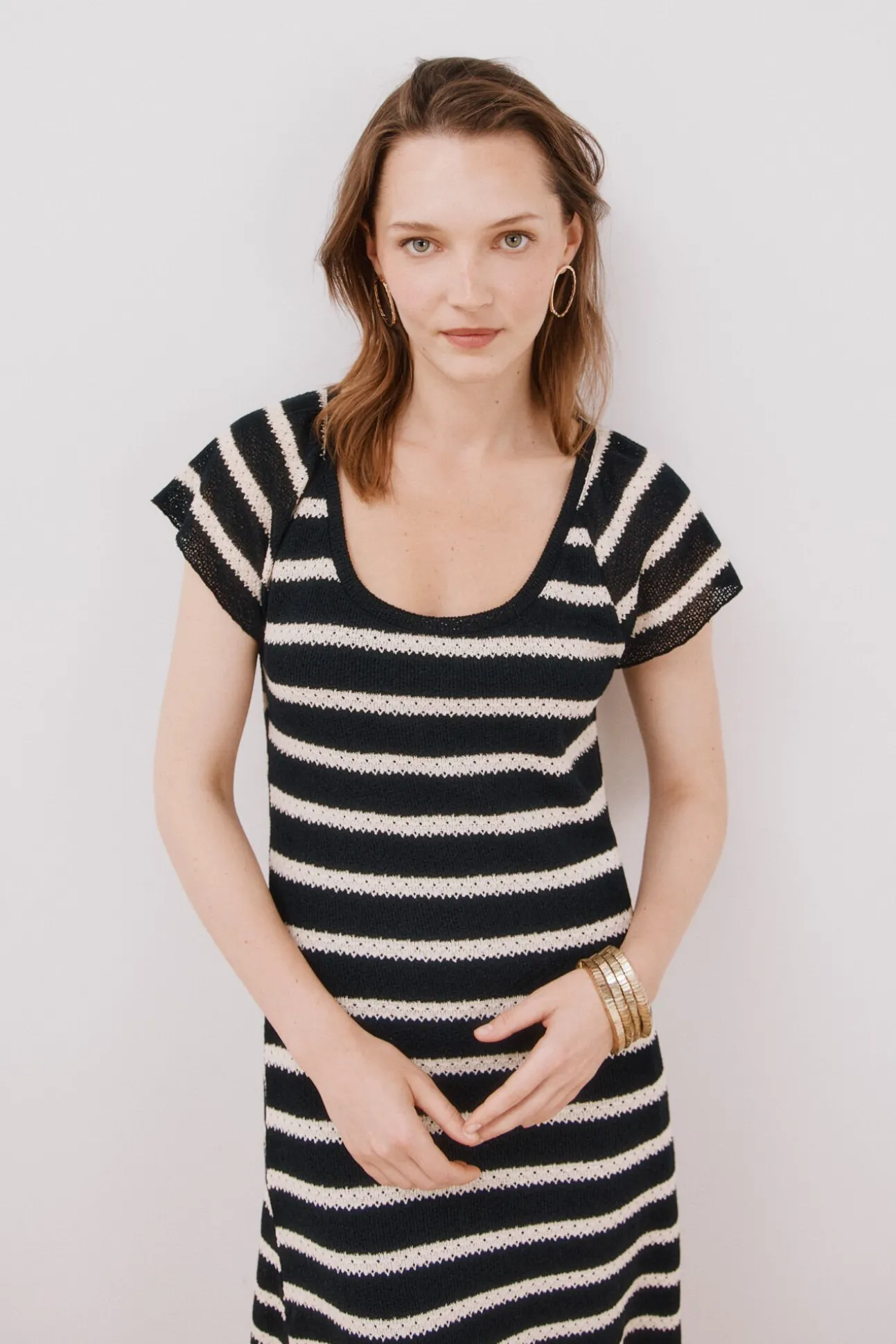 Vestido estructura rayas