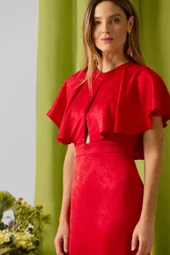 Vestido event collection capa jacquard