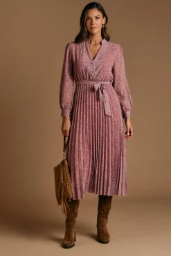 Vestido flores Malva