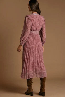 Vestido flores Malva