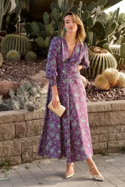 Vestido flores morado