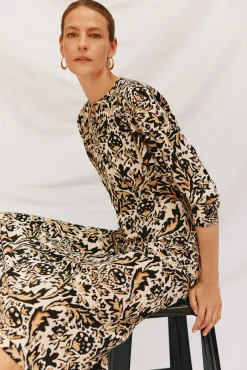 Vestido fluido estampado