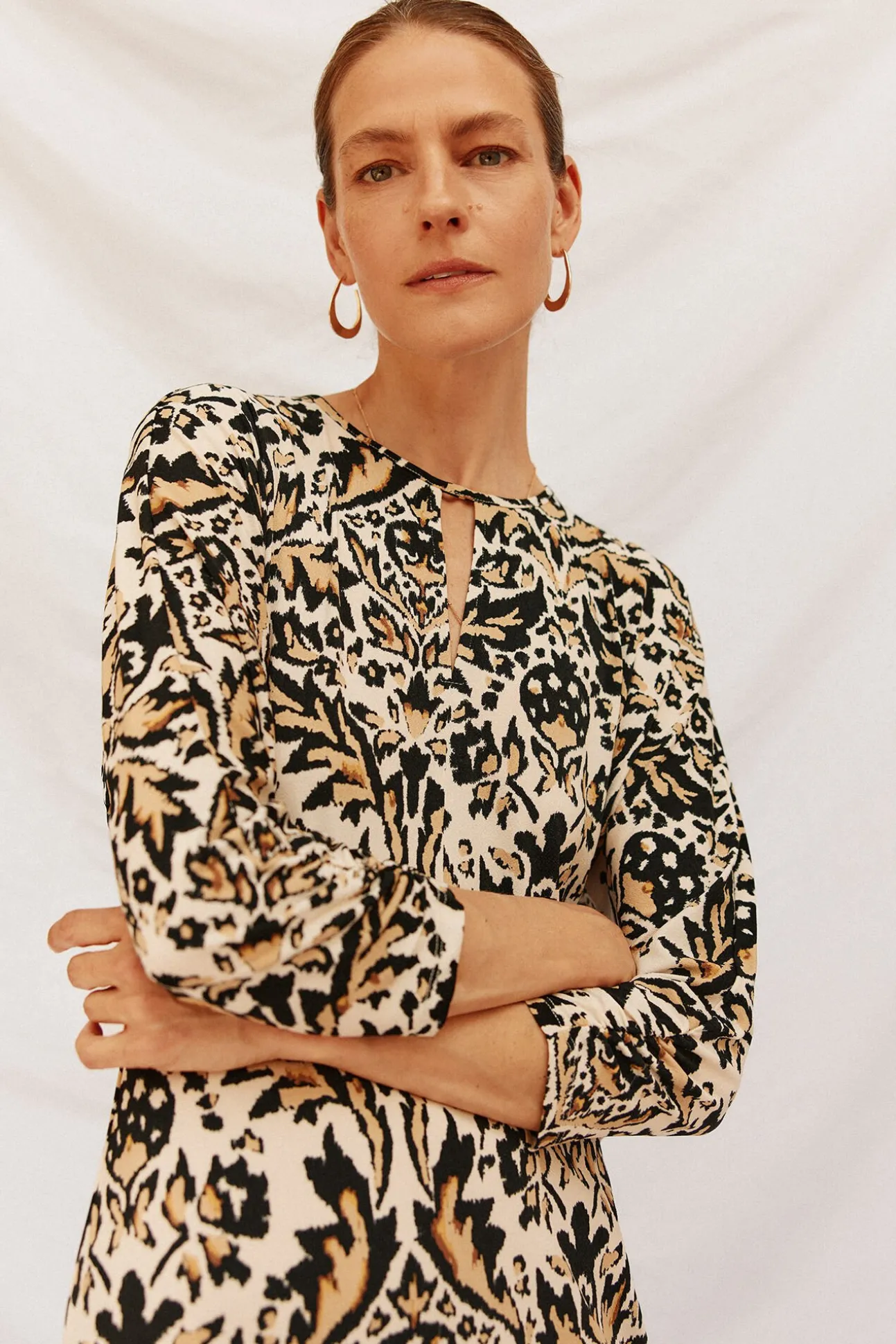 Vestido fluido estampado