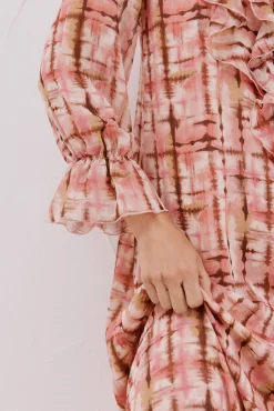 Vestido fluido volantes