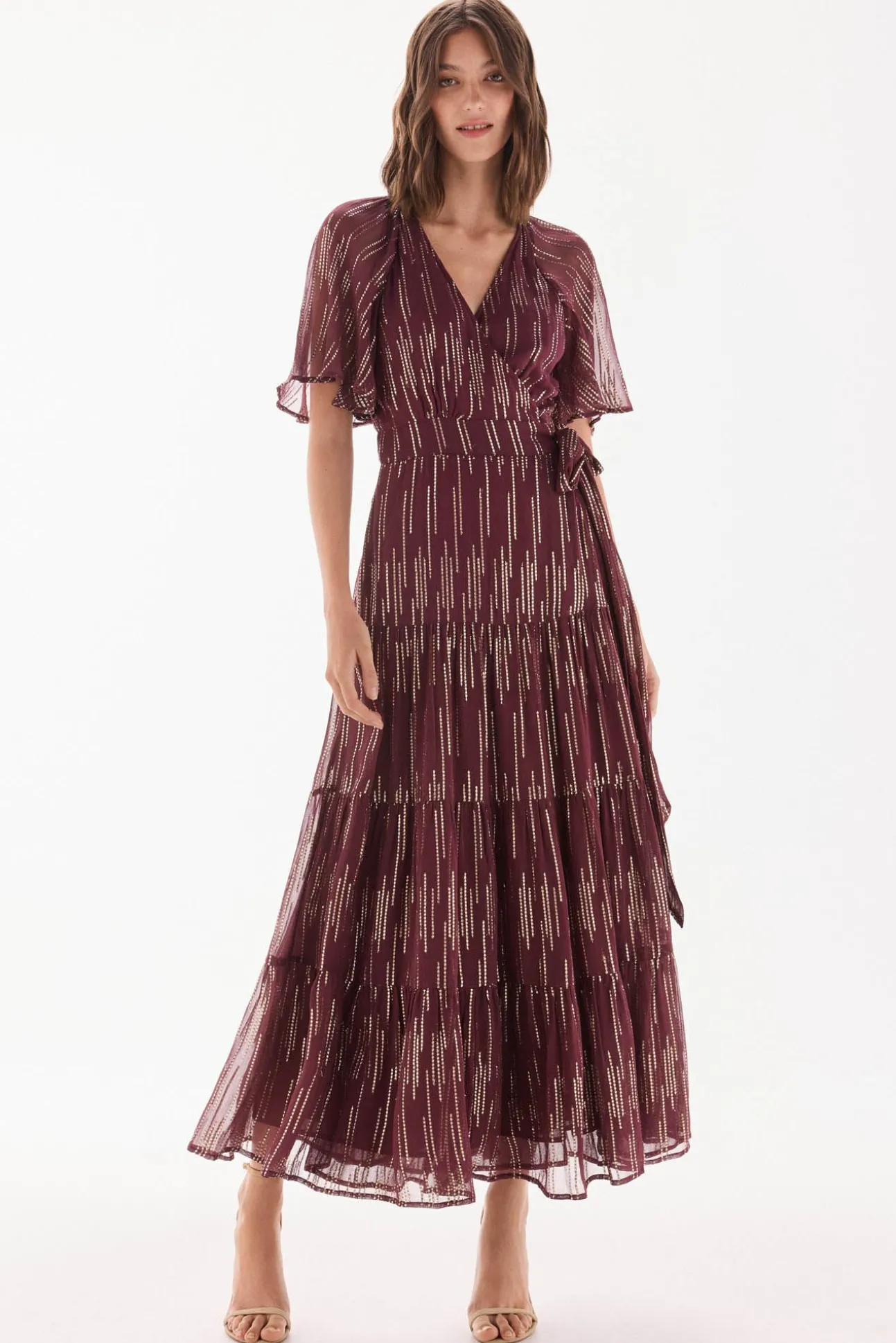 Vestido georgette con lurex