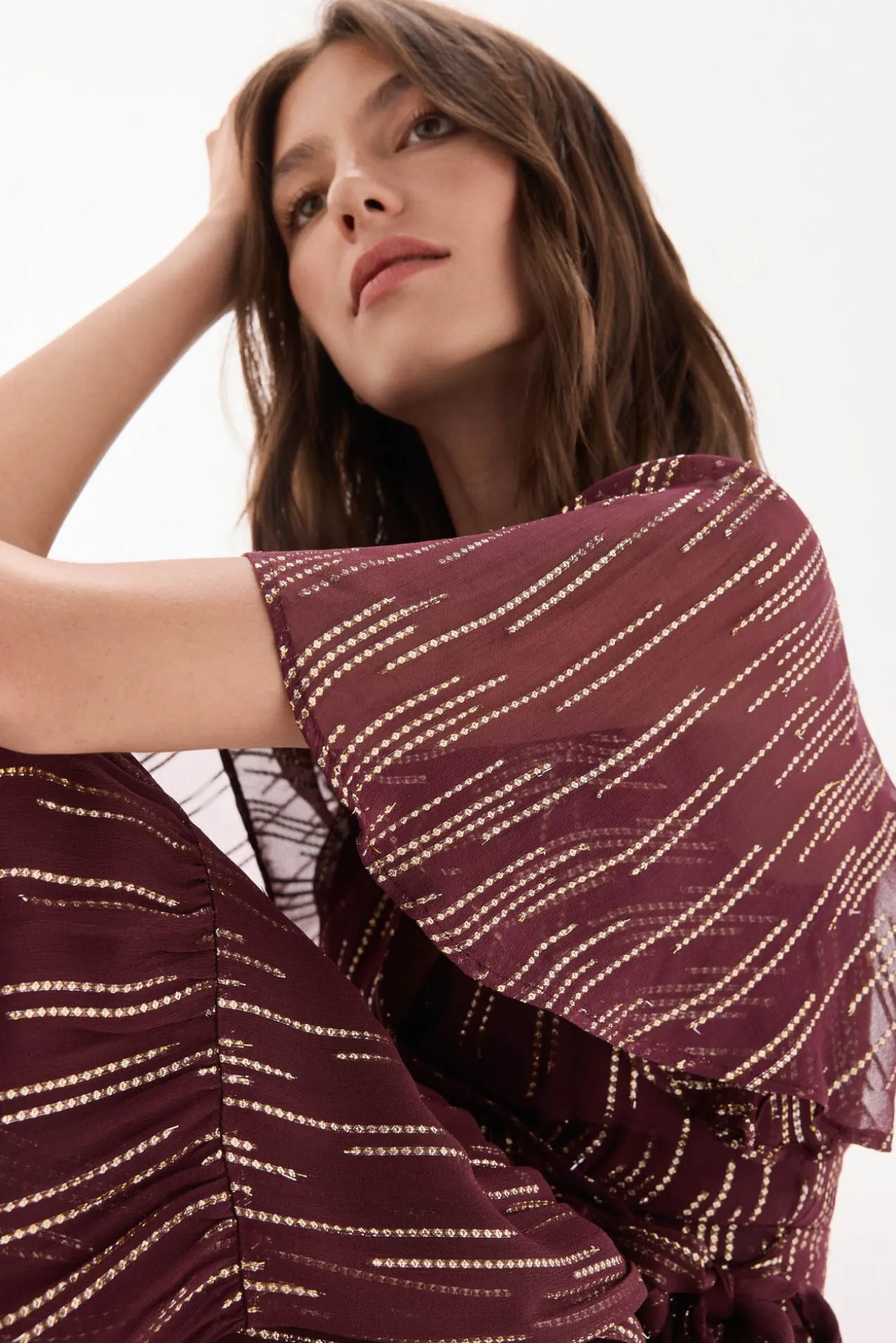 Vestido georgette con lurex