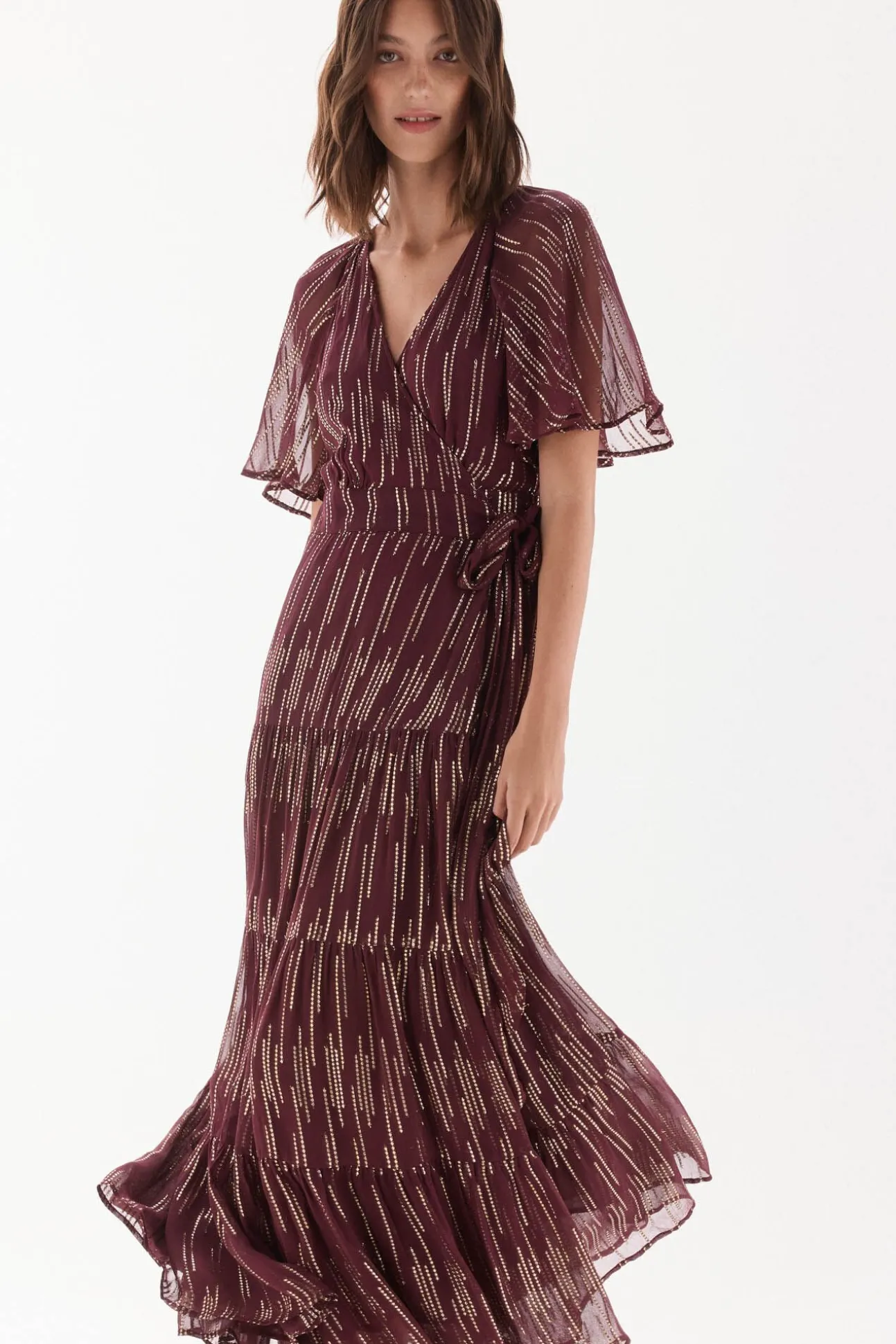 Vestido georgette con lurex