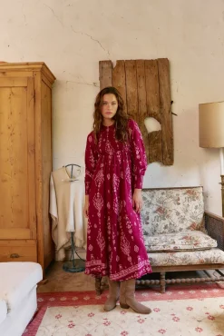 Vestido largo Bella estampado Rhubarb