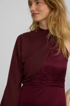 Vestido largo capa satinado