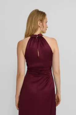 Vestido largo capa satinado