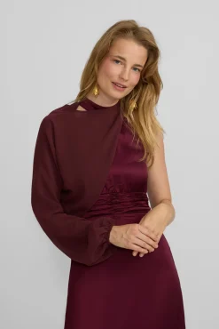 Vestido largo capa satinado