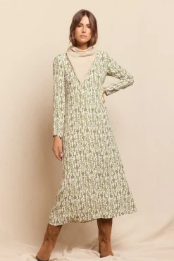 Vestido largo estampado