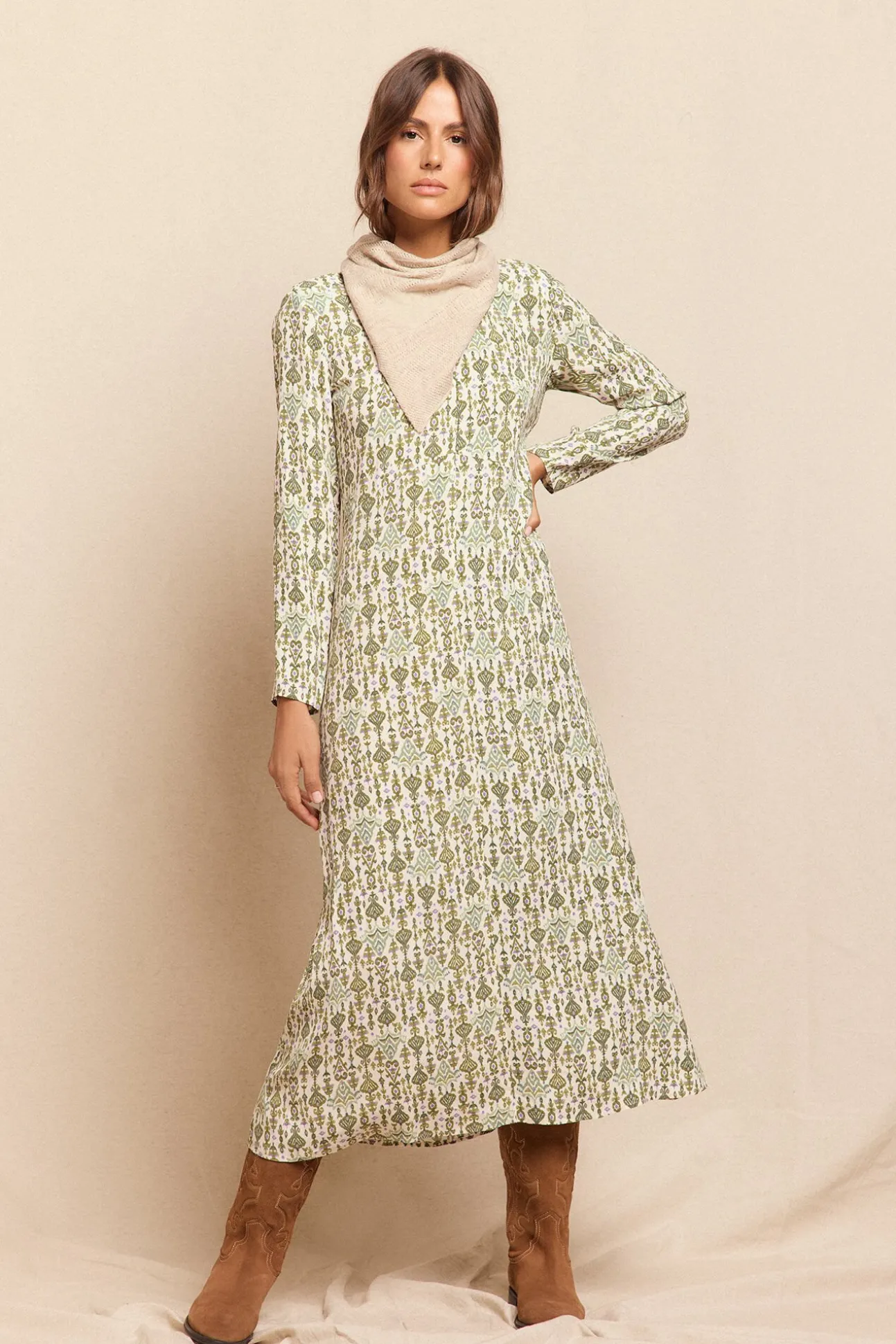 Vestido largo estampado