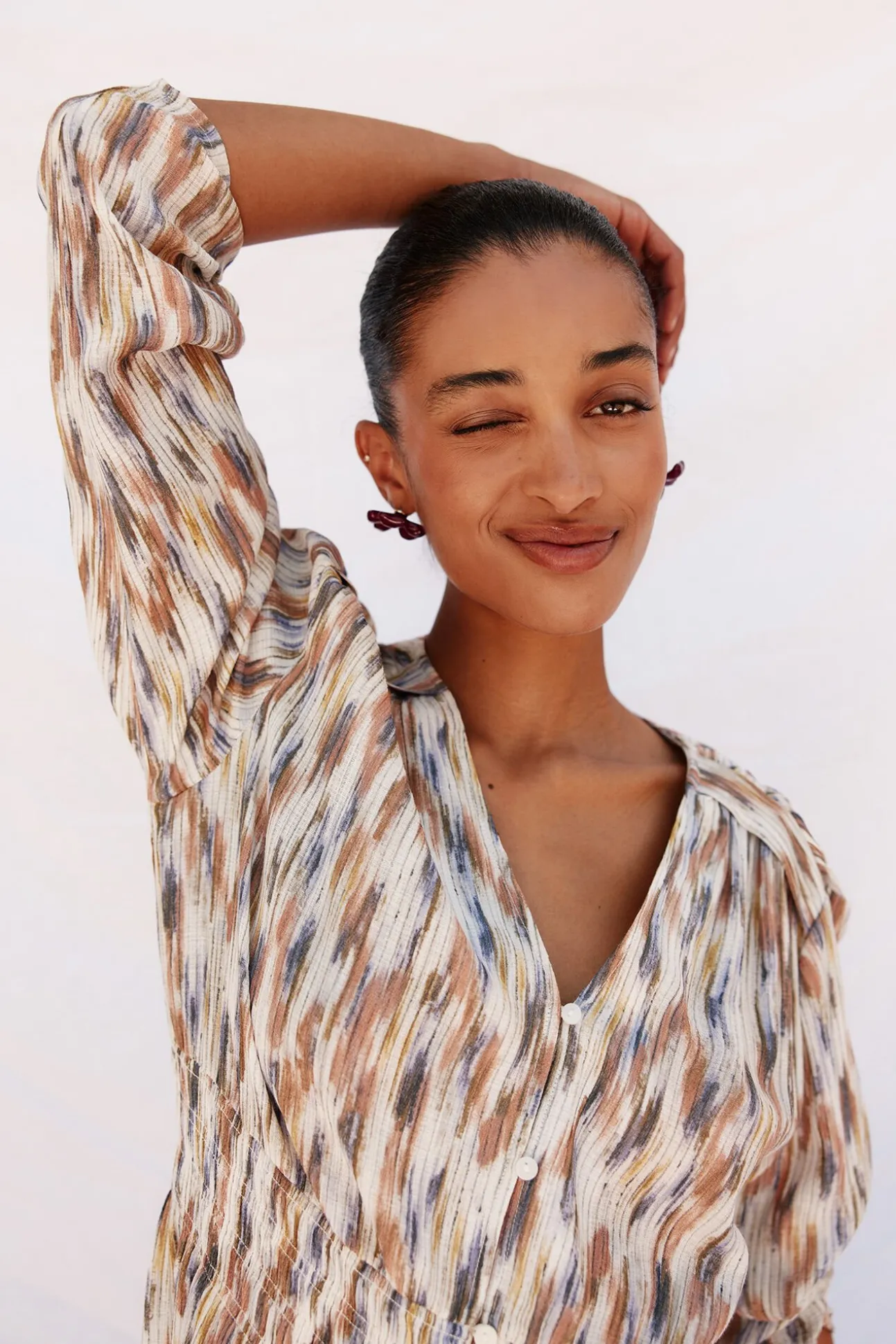 Vestido largo estampado