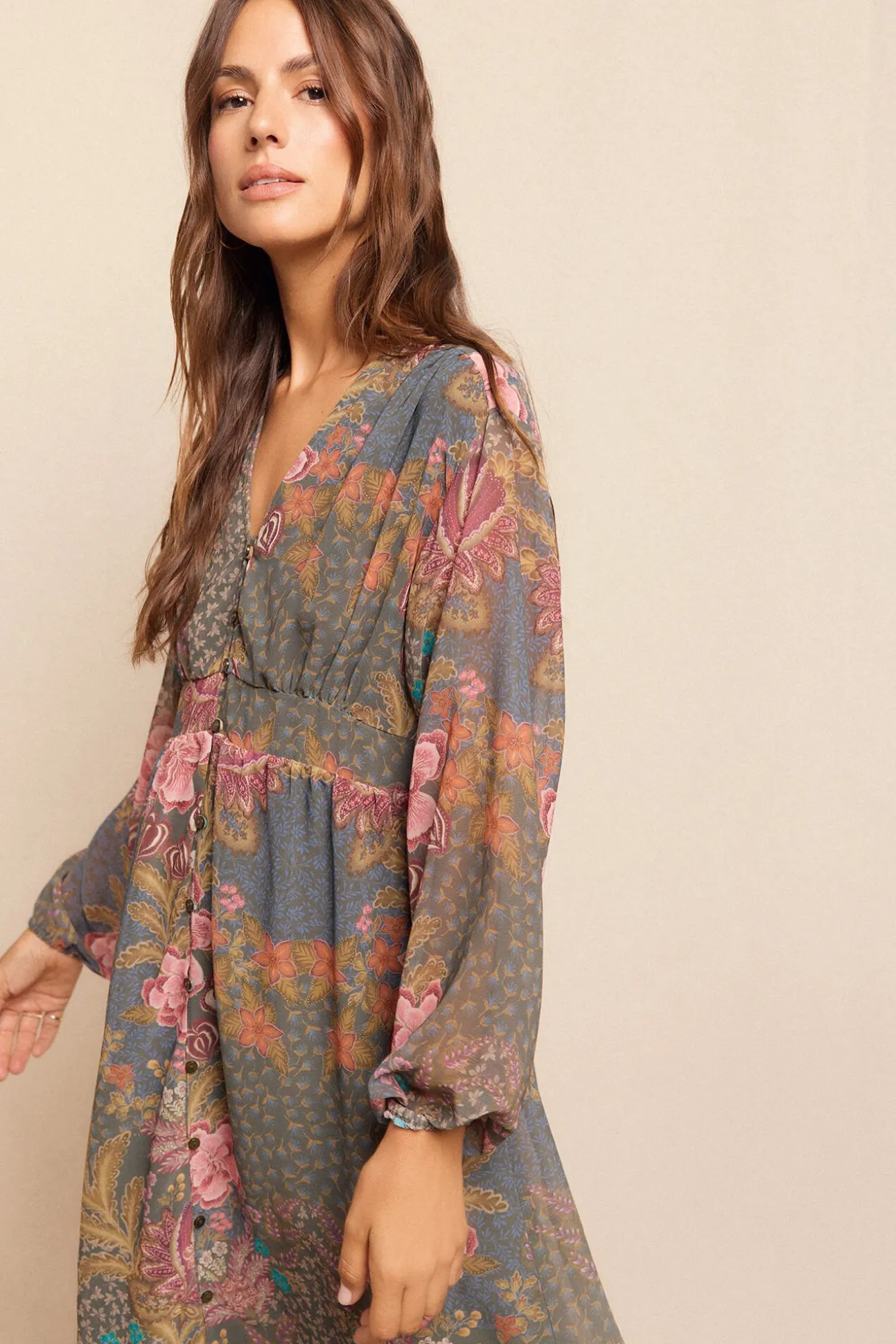 Vestido largo estampado