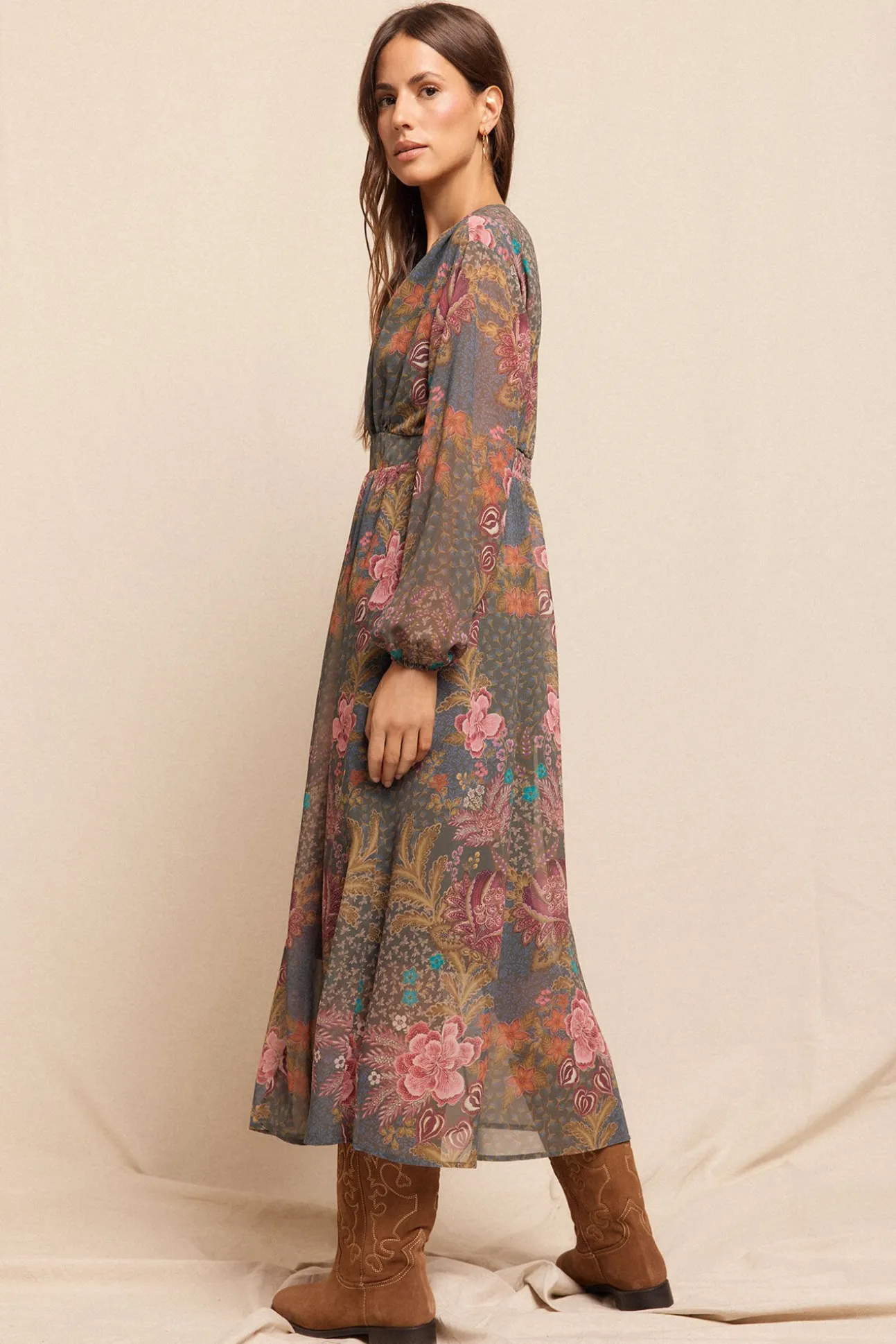 Vestido largo estampado