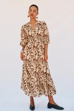 Vestido largo estampado ajustado