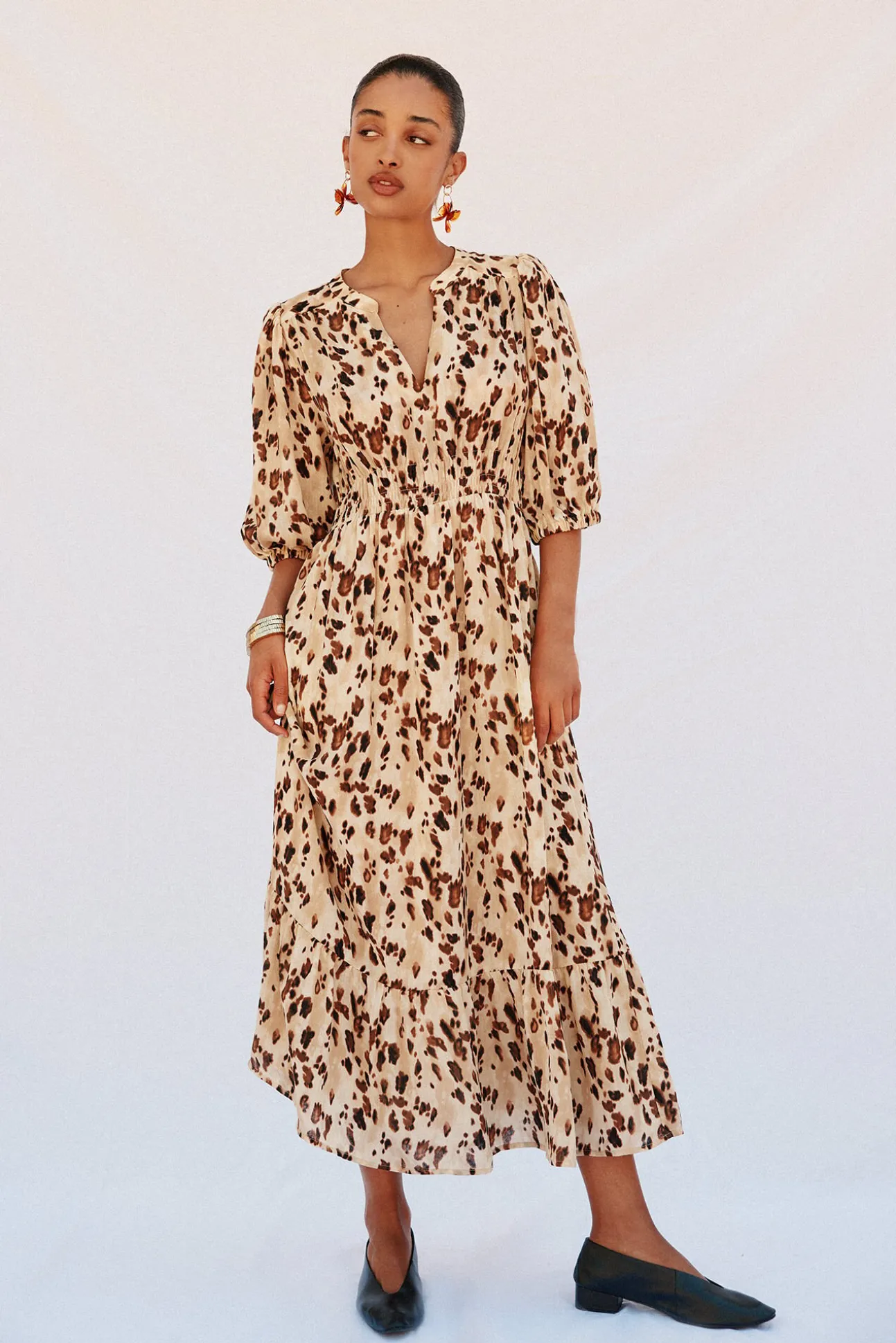 Vestido largo estampado ajustado