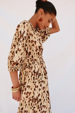 Vestido largo estampado ajustado