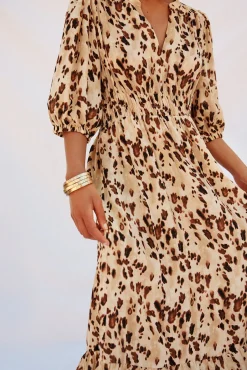 Vestido largo estampado ajustado