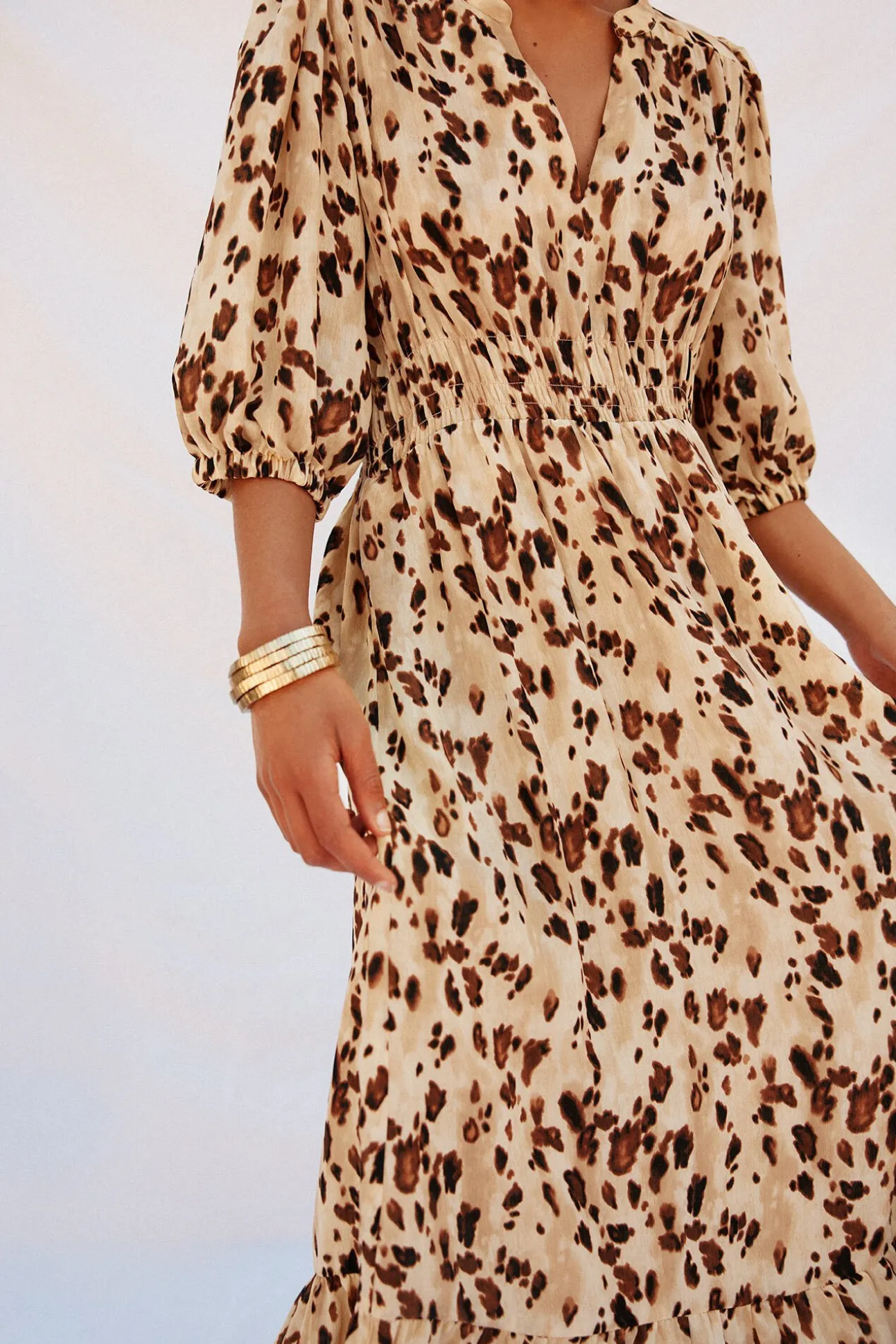 Vestido largo estampado ajustado