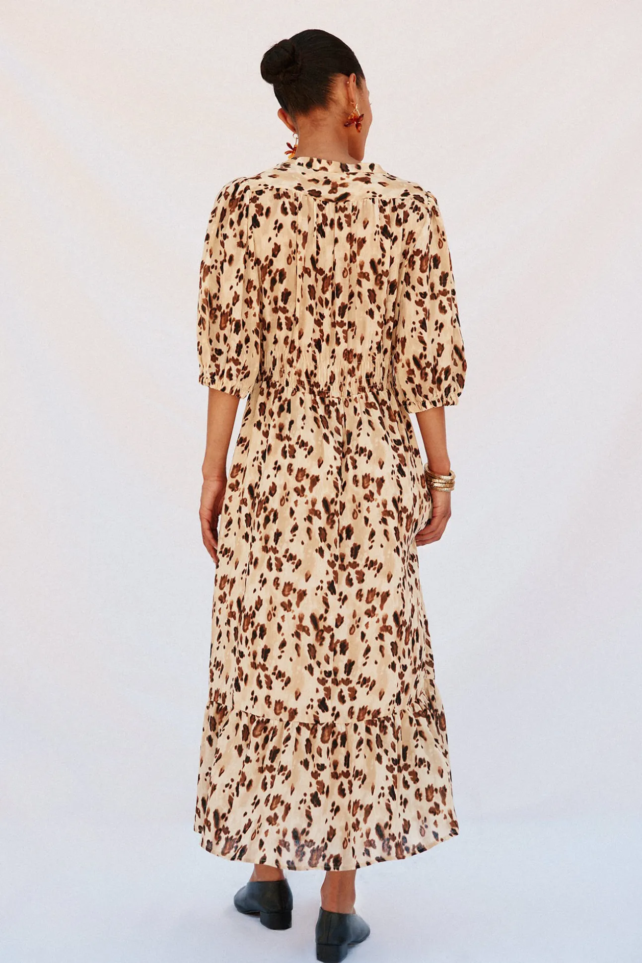 Vestido largo estampado ajustado