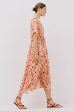 Vestido largo estampado fluido