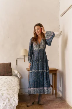 Vestido largo Luciana estampado Nico