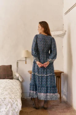 Vestido largo Luciana estampado Nico