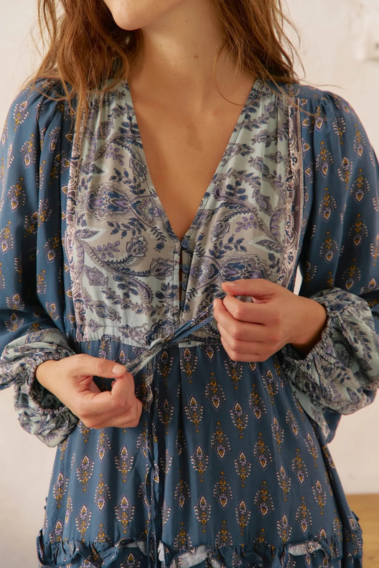 Vestido largo Luciana estampado Nico