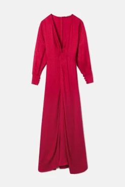 Vestido largo nudo jacquard