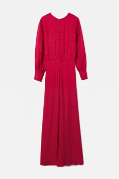 Vestido largo nudo jacquard