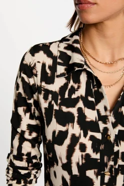 Vestido largo recto estampado