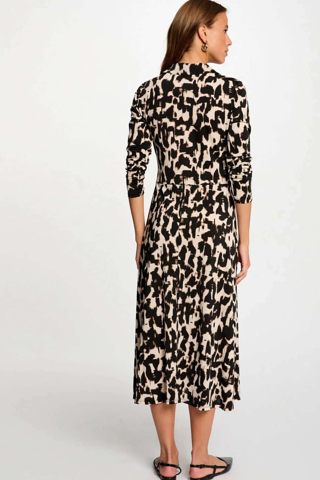 Vestido largo recto estampado