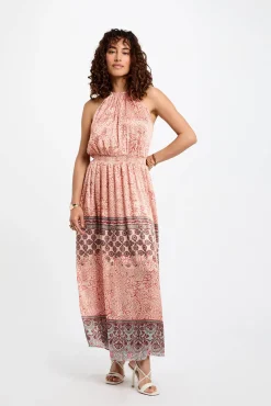 Vestido largo recto estampado