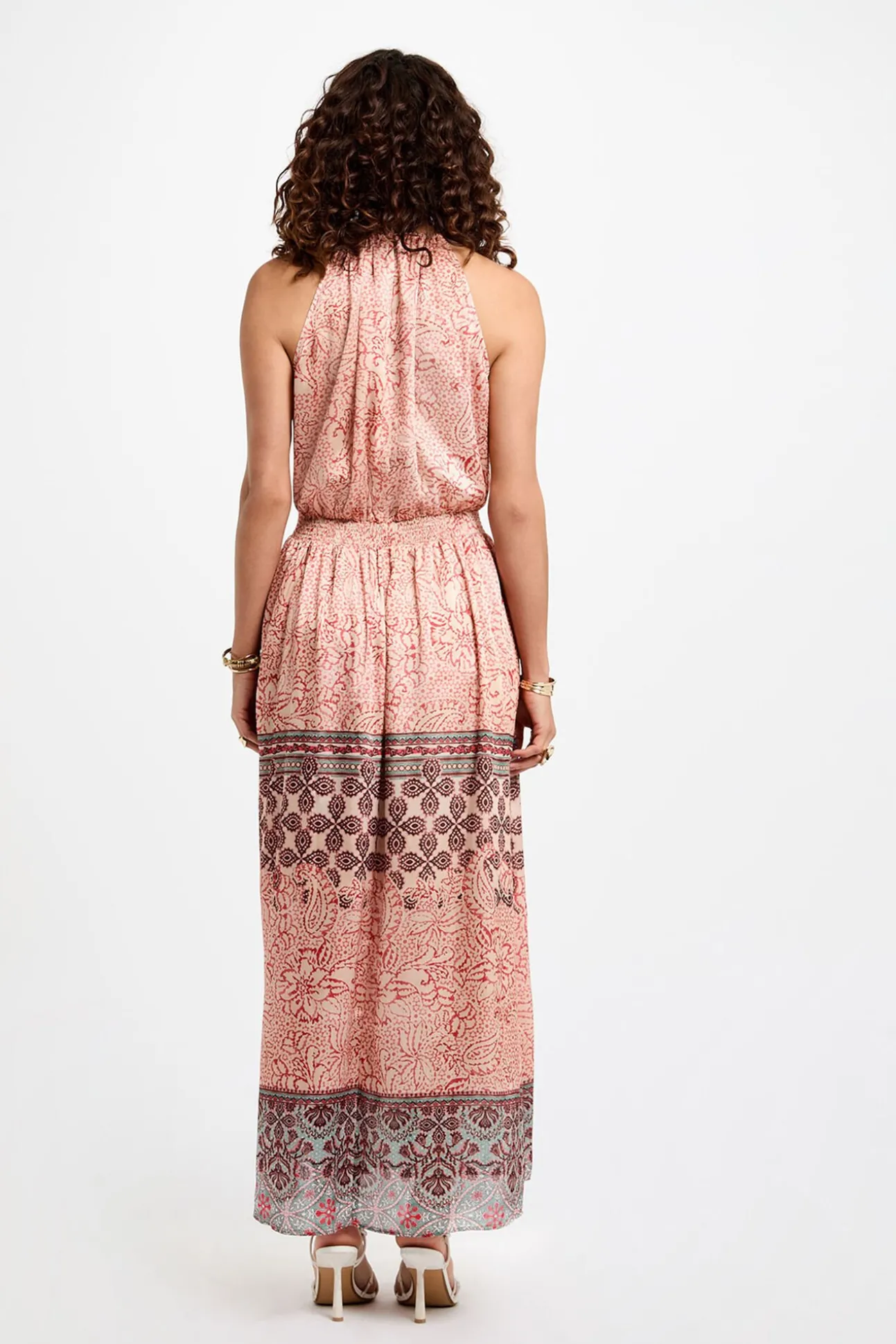 Vestido largo recto estampado