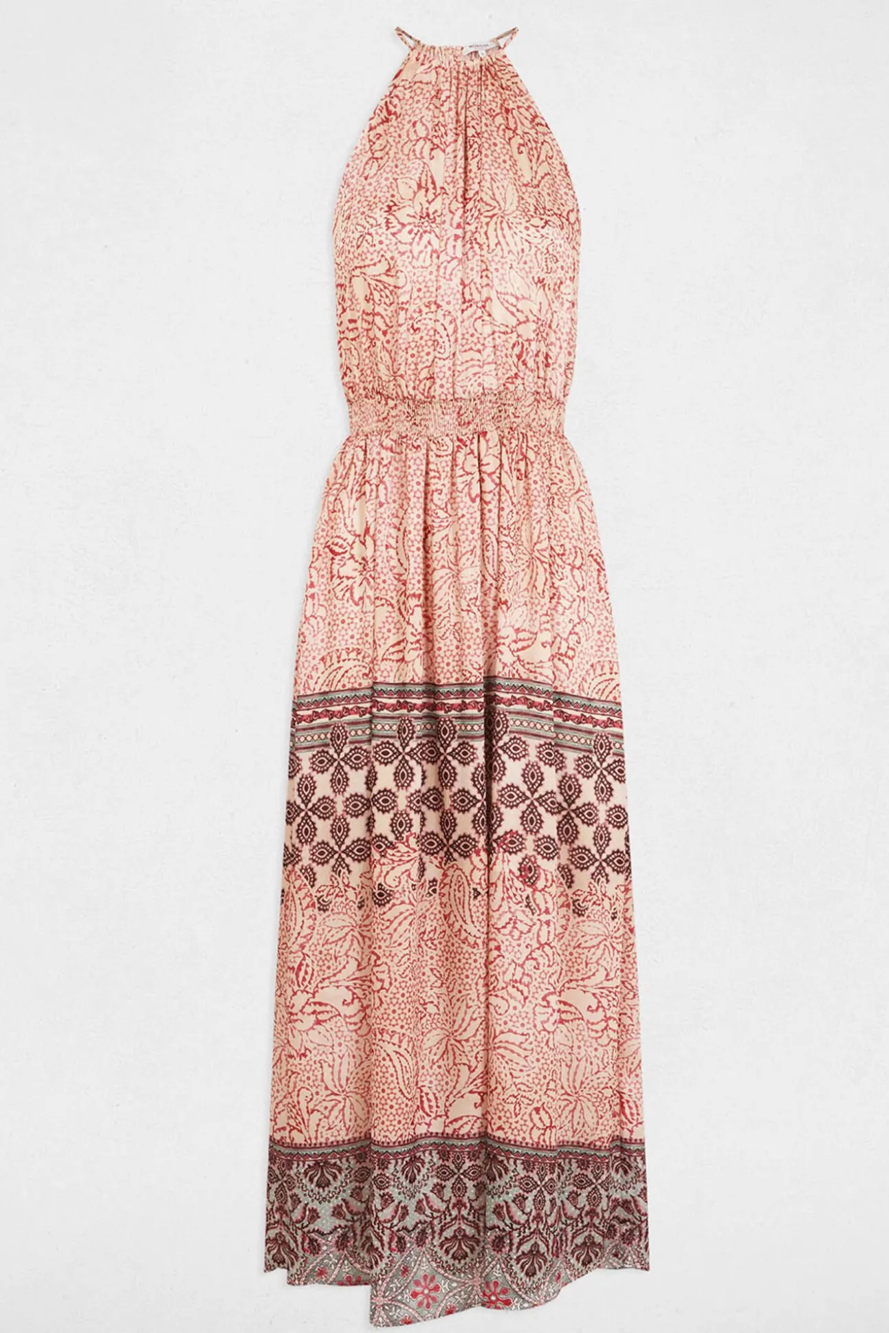 Vestido largo recto estampado