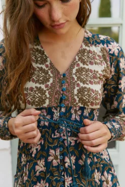 Vestido largo Sabrina estampado monarch