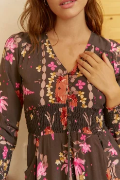 Vestido largo Sabrina estampado monarch