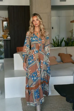 Vestido largo Sabrina estampado Izabelle