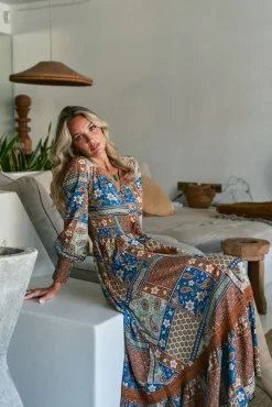 Vestido largo Sabrina estampado Izabelle