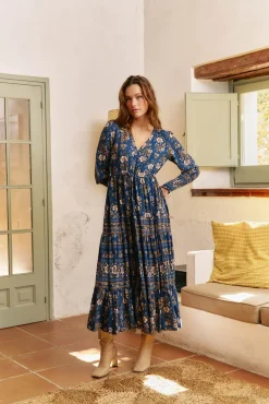 Vestido largo Stephanie estampado adeline