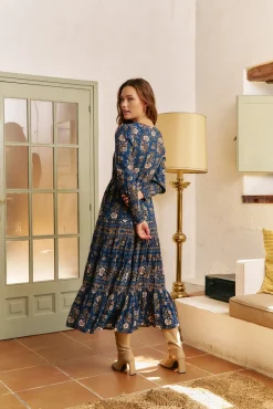 Vestido largo Stephanie estampado adeline