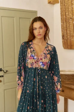 Vestido largo Teresa estampado Rhubarb