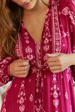 Vestido largo Teresa estampado Rhubarb