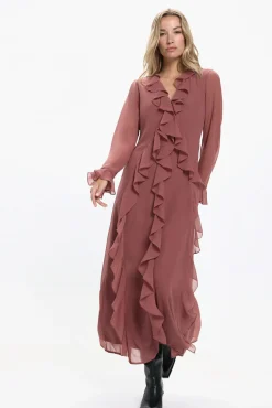 Vestido largo volantes